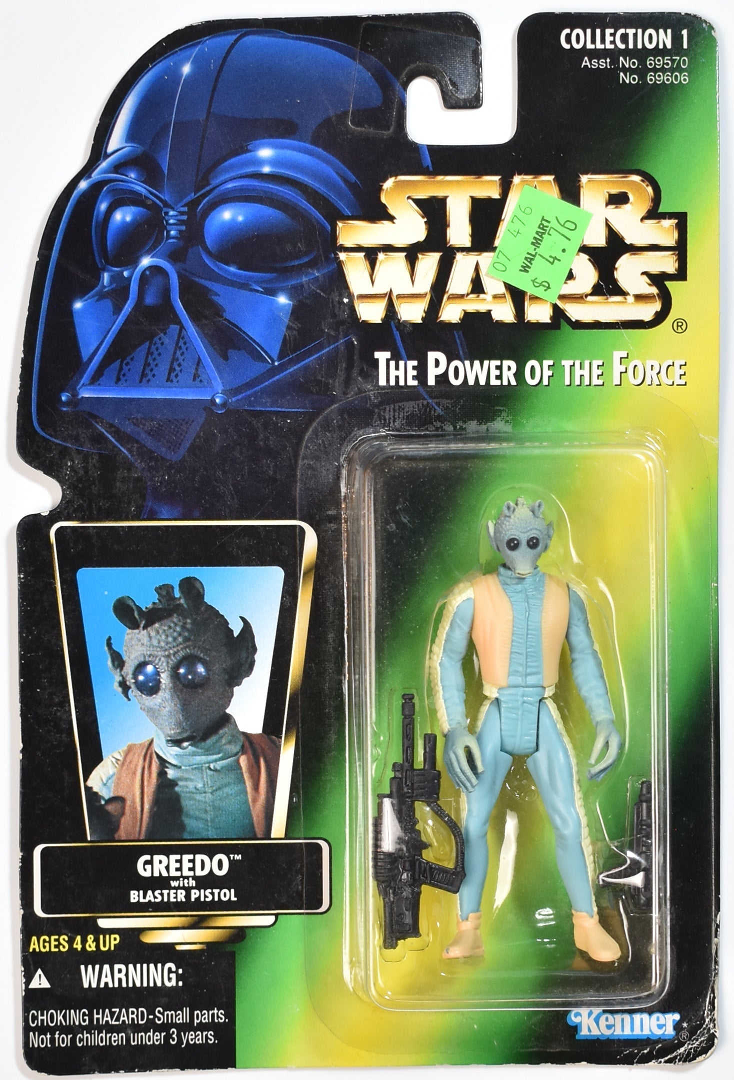 Star Wars Power of the Force Green Card Greedo 1995 Kenner