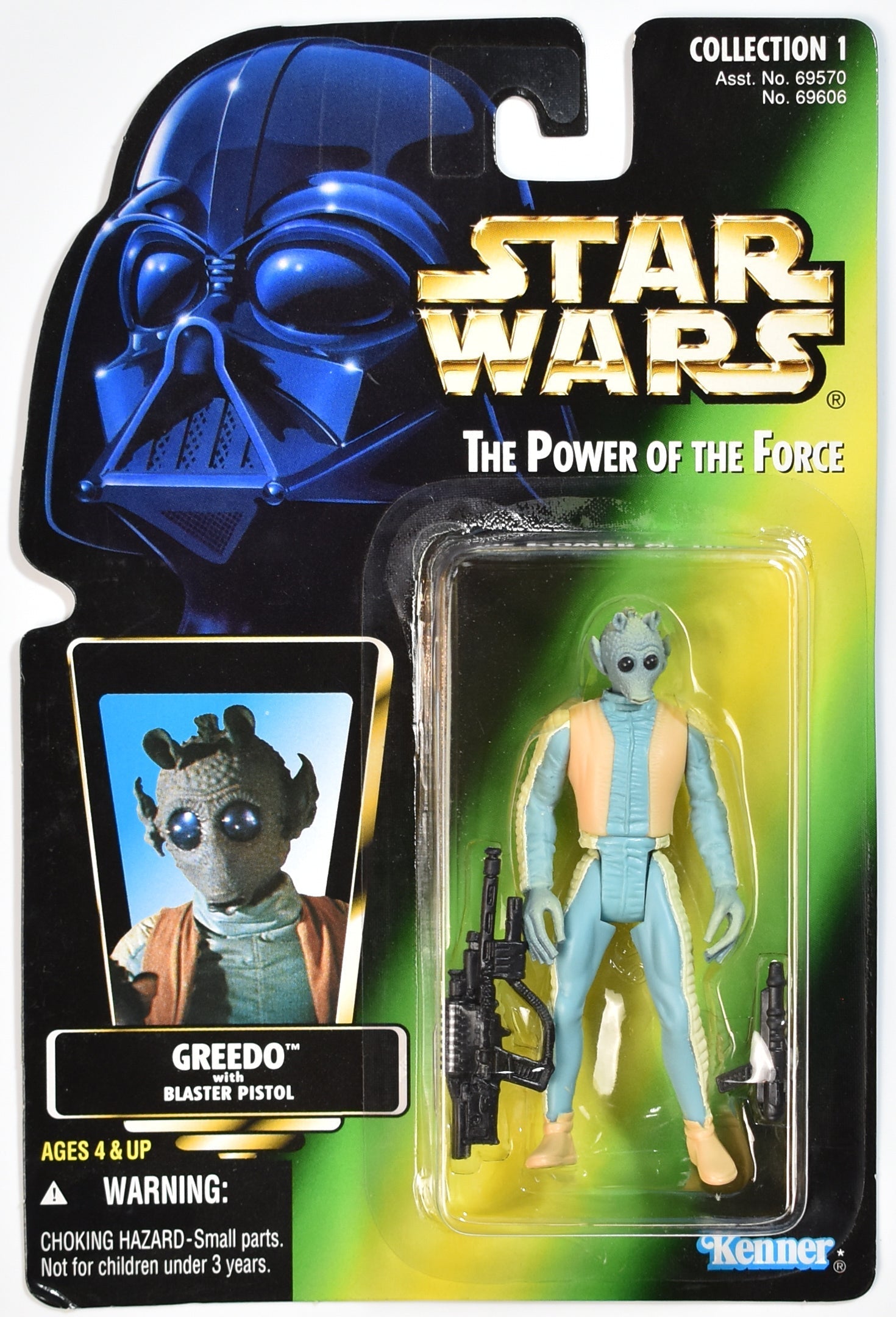 Star Wars Power of the Force Green Card Greedo Kenner 1996