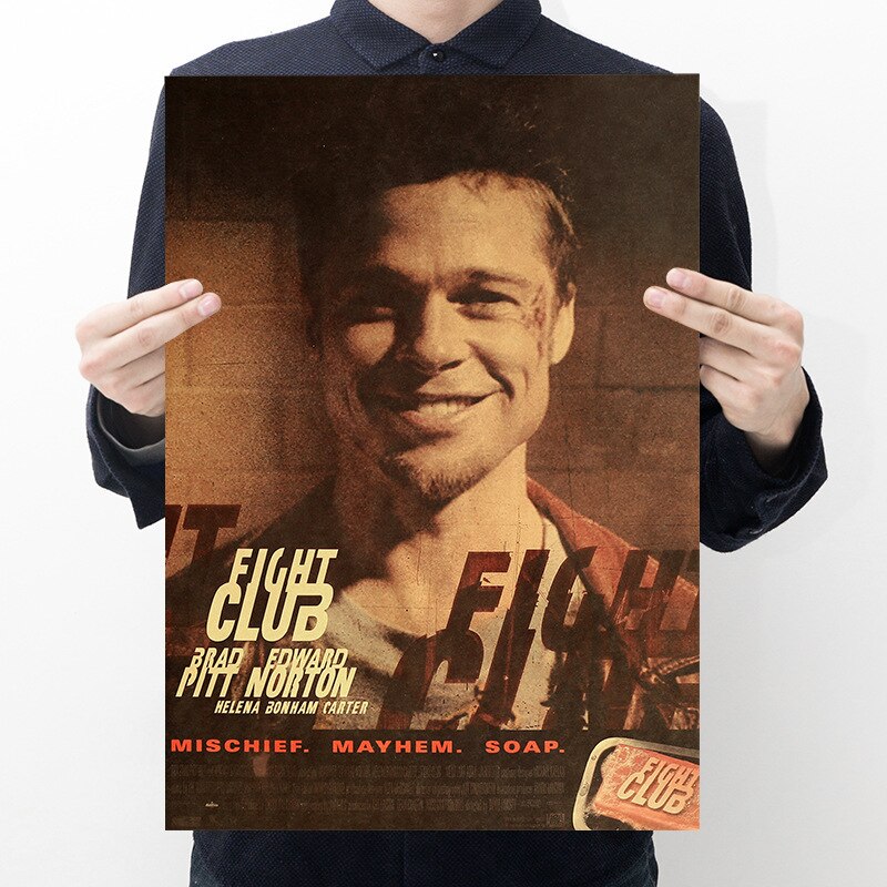 Movie Fight Club Kraft Paper Poster Home Room Wall Decoration Painting Print