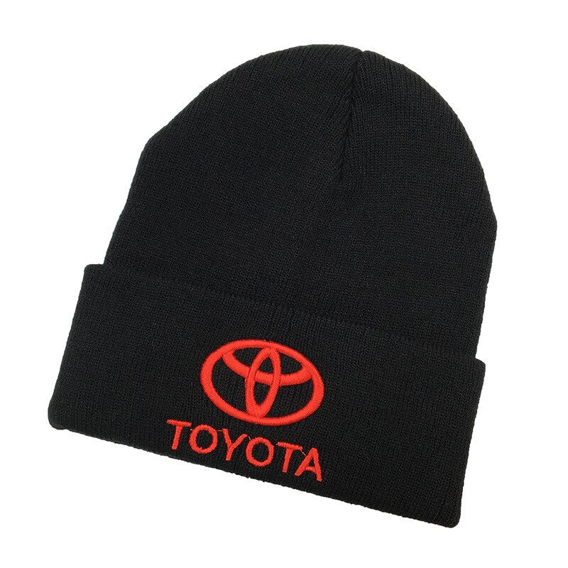 New Racing Cap Logo Motorcycle Sports Cap Beanies  Men Women Keep Warm Knitted Winter Hat Hip-hop Skullies Cold Hat For Toyota