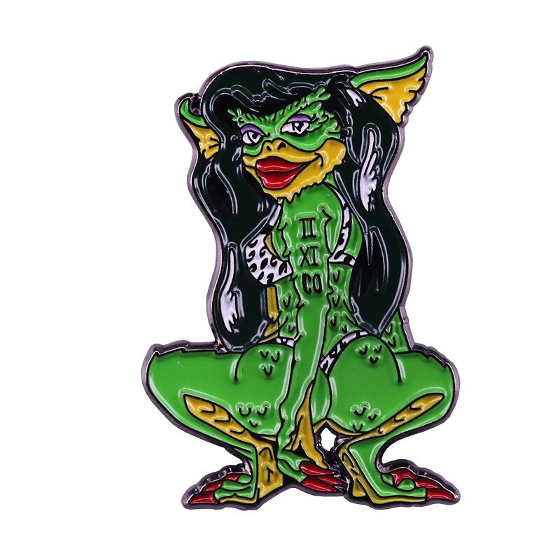 Little monster beautiful Greta woman brooch 80s nostalgic horror movie badge