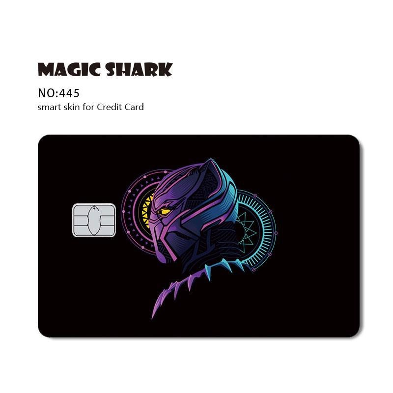 Magic Shark Anime Tape Cartoon Cute Cat Game Funny Chocolate Matte PVC Sticker Film Skin Case for Small Large Chip Credit Card