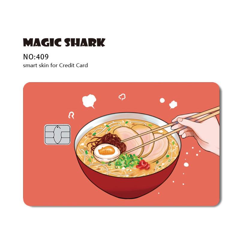 Magic Shark Anime Tape Cartoon Cute Cat Game Funny Chocolate Matte PVC Sticker Film Skin Case for Small Large Chip Credit Card