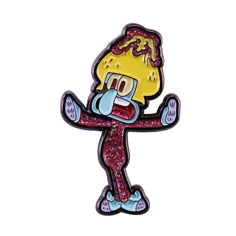 Octopus brother flash brooch cute cartoon anime badge