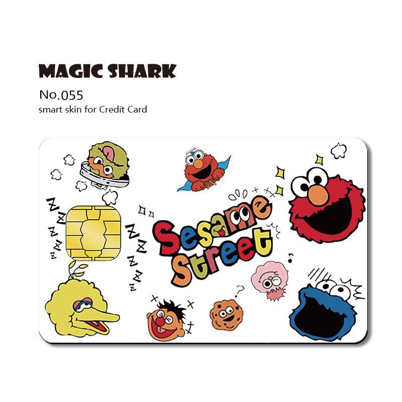 Magic Shark Matte 3M PVC Animie Skull Sticker Case Cover Skin Film for Credit Card Debt Card Small Big Chip