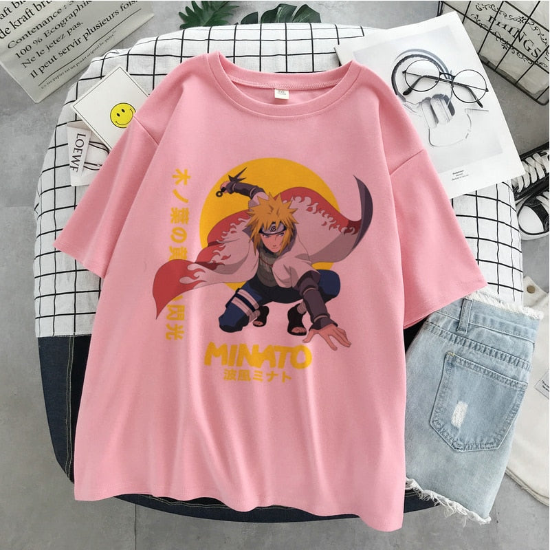 Naruto Hatake Kakashi Graphic Print T-shirt Women Harajuku Aesthetic White Top Plus Size Tshirt Anime Japan Style Female T Shirt
