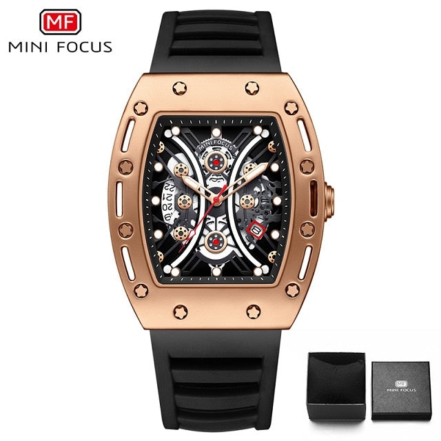 MINI FOCUS Creative Analog Quartz Watch Men Fashion Japan Movement relogio masculino Silicone Sport Watch часы мужские