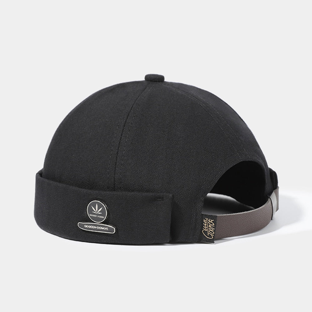 Men Women Retro Dome Melon Brimless Beanie Cap Unisex Skullcap Sailor Cotton Mechanic Trendy Color Elastic Panels Docker Hat
