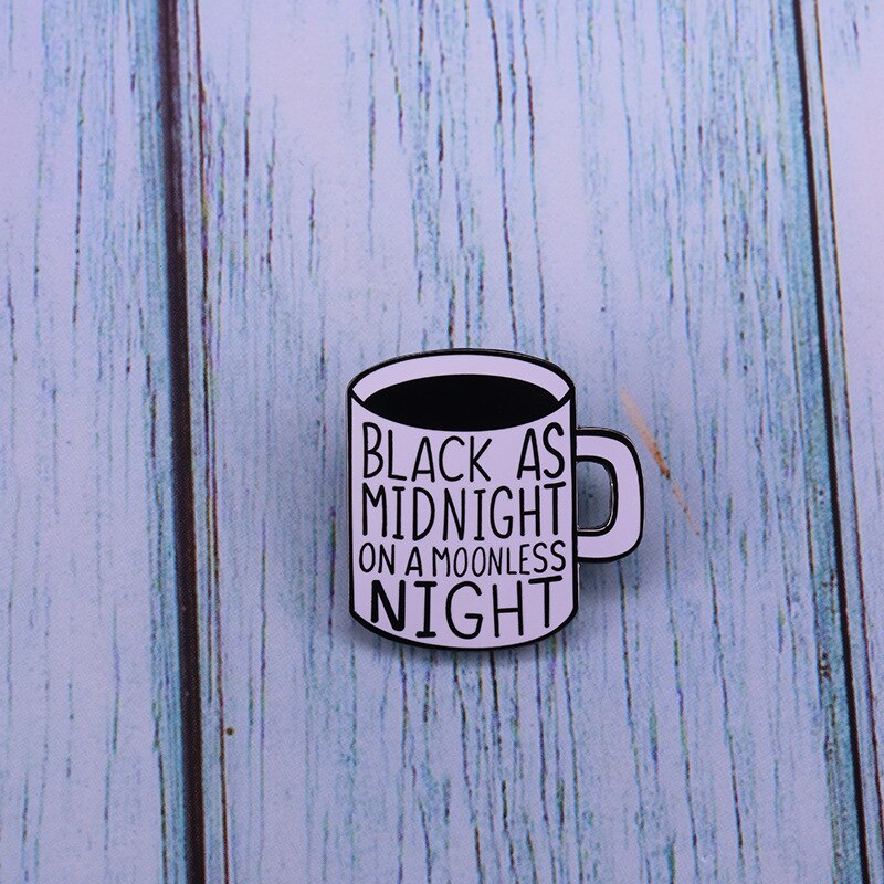 Midnight Coffee Cup Brooch Twin Peaks Inspiration Badge Dale Cooper Fan Lovers Accessories