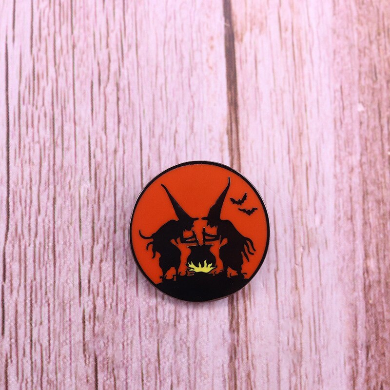 Magic Cauldron Witch Brooch Halloween Christmas Accessories Decoration Badge