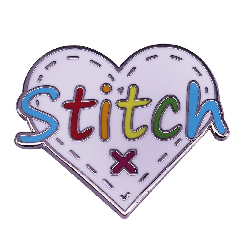 Stitching Art Heart Brooch Embroidery Knitting Craft Badge Knitting Lovers Accessories