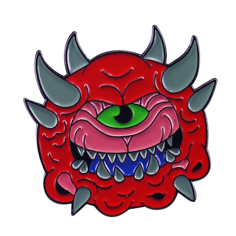 Mobs Giant Brain Demon Brooch Doom: Eternal Shooting Game Inspiration Badge