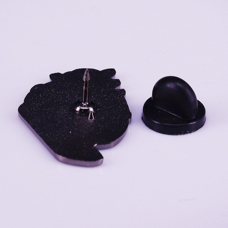 Mexican artist split cartoon character brooch feminist badge Gothic art accessory