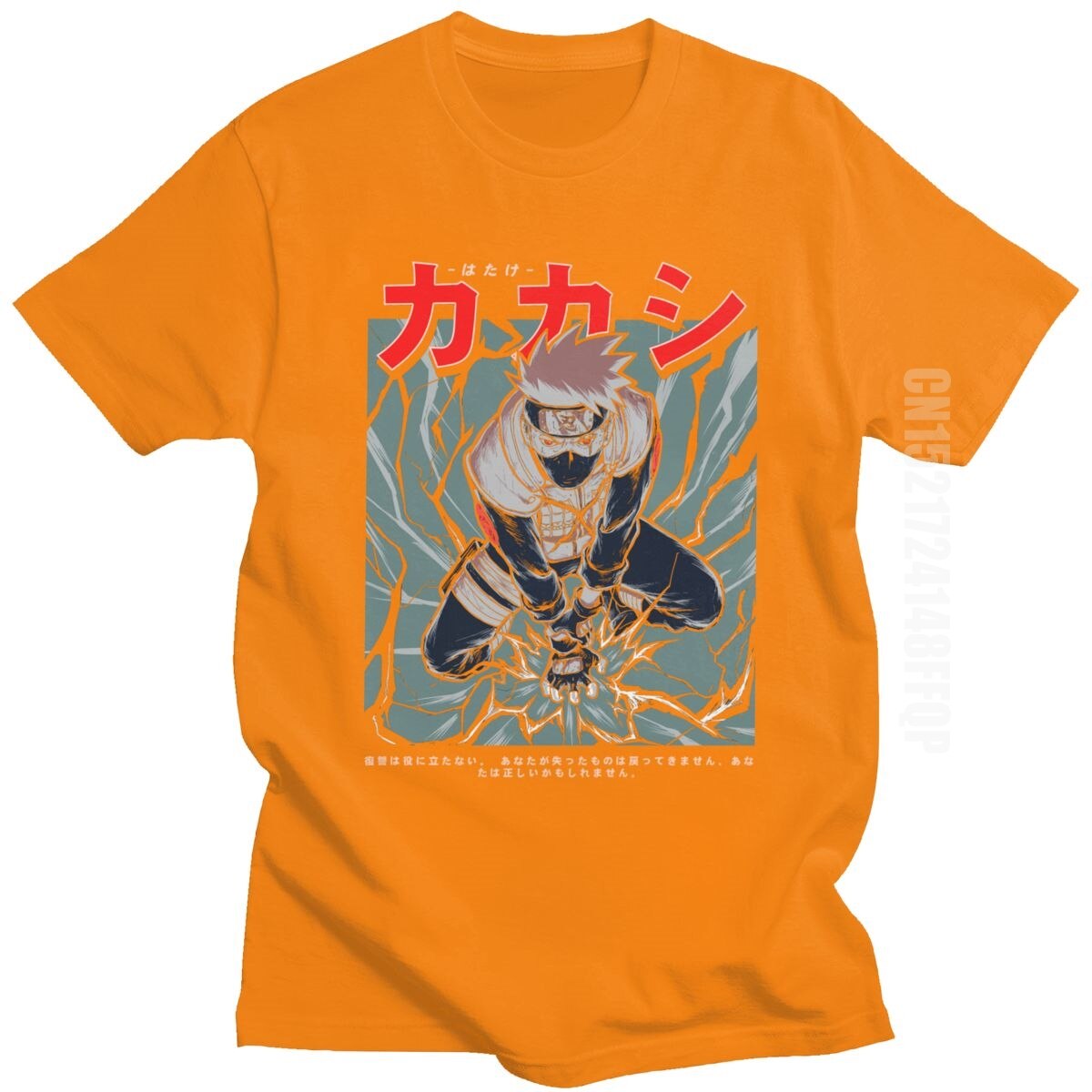 Kakashi Hatake Tshirt Men 100% Cotton Anime Manga Sharingan Tee Shirt Crewneck Summer Naruto Ninja T-shirt Japan Style Clothing