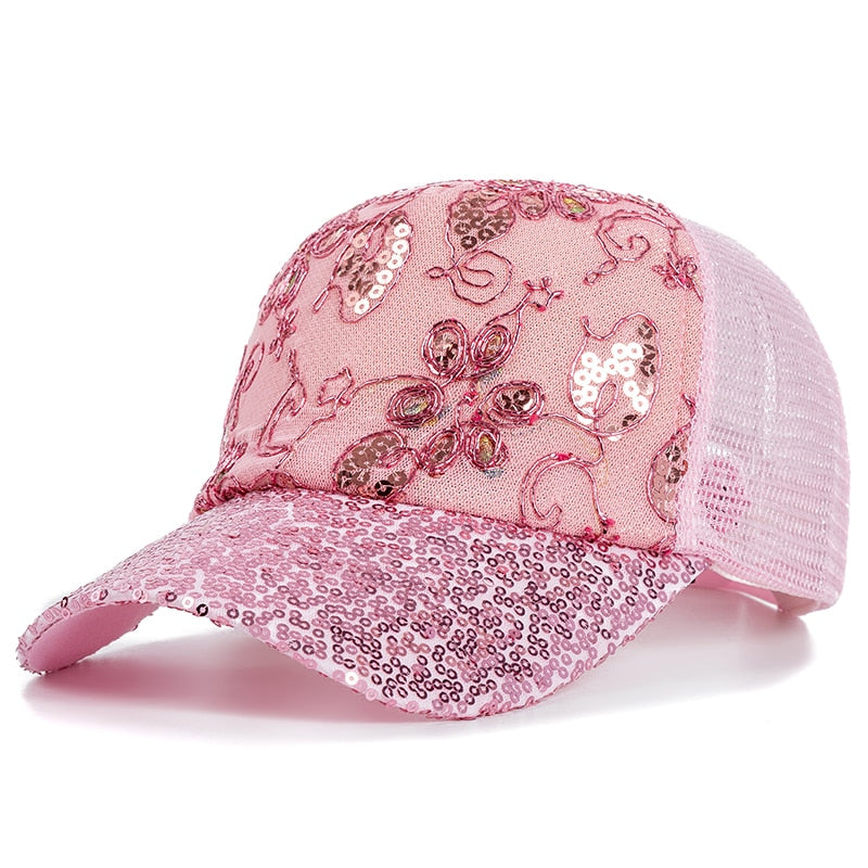 New Fashion Women's Cap Butterfly Flower Pendant Baseball Cap Female Outdoor Adjustable Streetwear Summer Trucker Hat