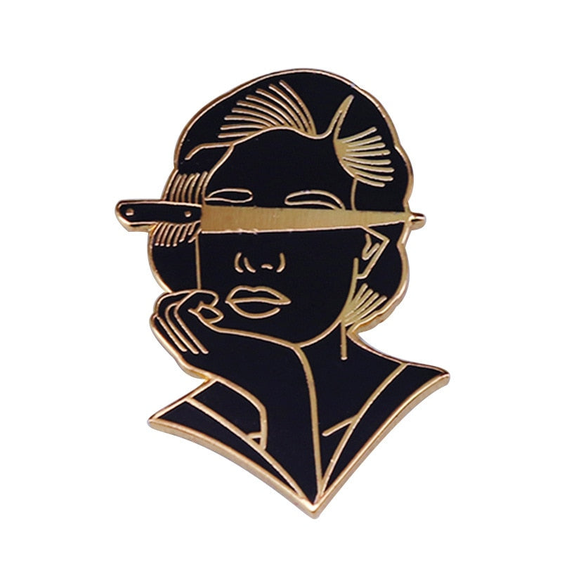Mysterious and sharp dangerous woman brooch fashion art accessory