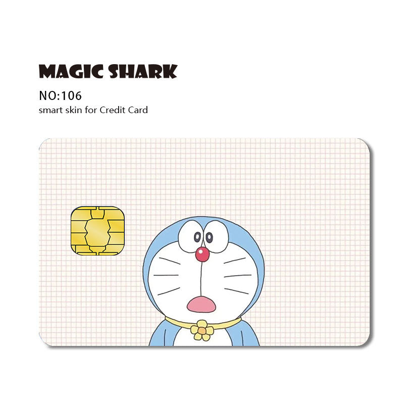 Magic Shark Matte Cartoon Cute Sticker Film Tape for Credit Card Debit Card Small Large Chip