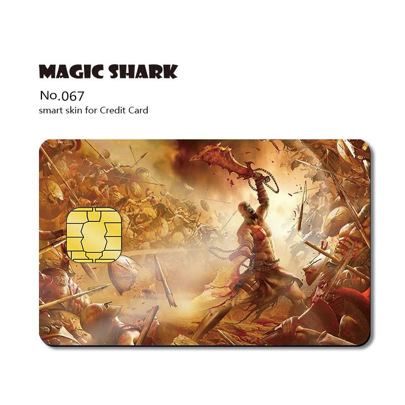 Magic Shark Matte 3M PVC Animie Skull Sticker Case Cover Skin Film for Credit Card Debt Card Small Big Chip
