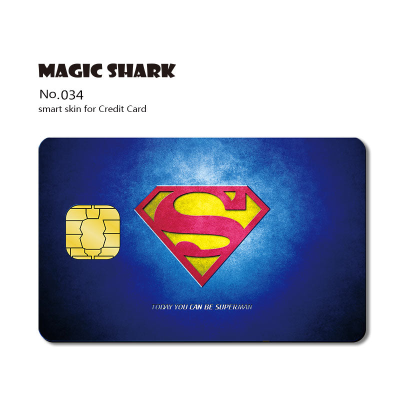 Magic Shark Matte Cartoon Cute Sticker Film Tape for Credit Card Debit Card Small Large Chip