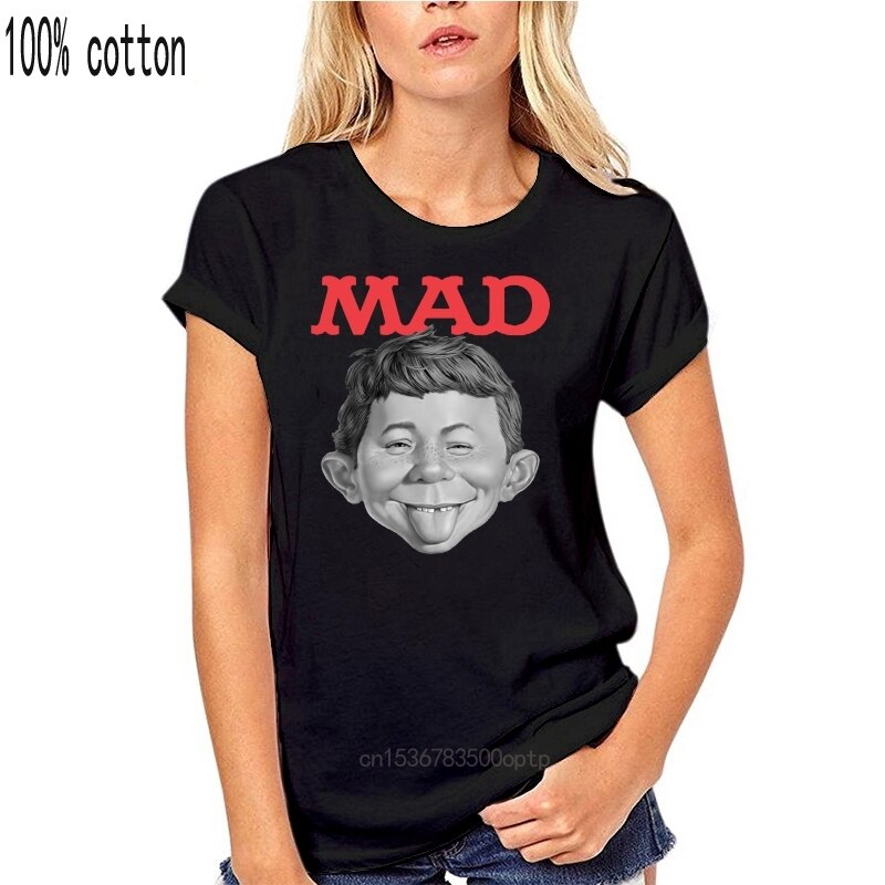 Mad Magazine Alfred E Newman T Shirt Retro 1970'S Funny Graphic Tee Wbt349 Style Loose Anime Tee Shirt 031338