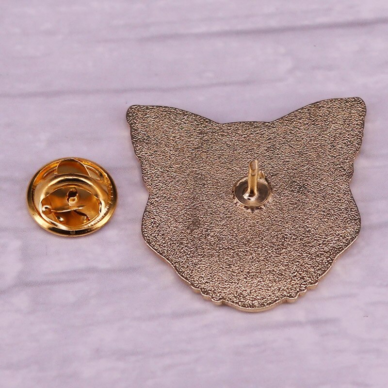 Mysterious animal Black cat brooch gothic Black moon cat badge