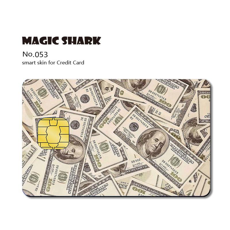 Magic Shark Matte 3M PVC Animie Skull Sticker Case Cover Skin Film for Credit Card Debt Card Small Big Chip