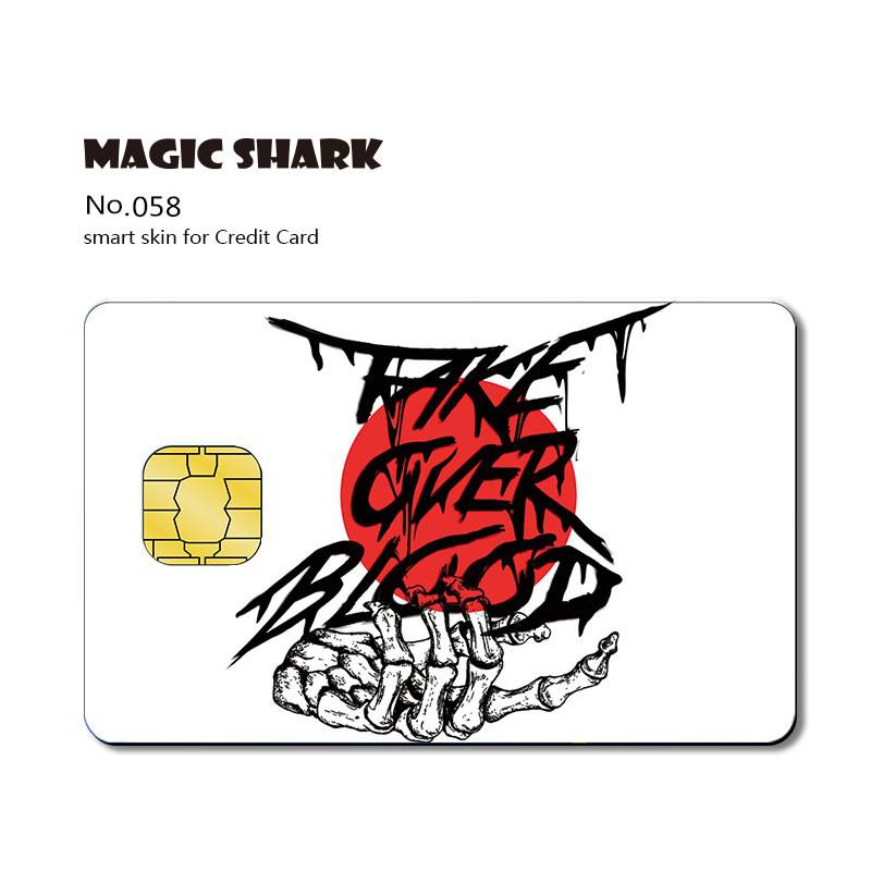 Magic Shark Matte 3M PVC Animie Skull Sticker Case Cover Skin Film for Credit Card Debt Card Small Big Chip