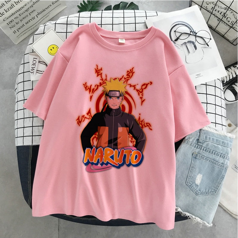 Naruto Hatake Kakashi Graphic Print T-shirt Women Harajuku Aesthetic White Top Plus Size Tshirt Anime Japan Style Female T Shirt