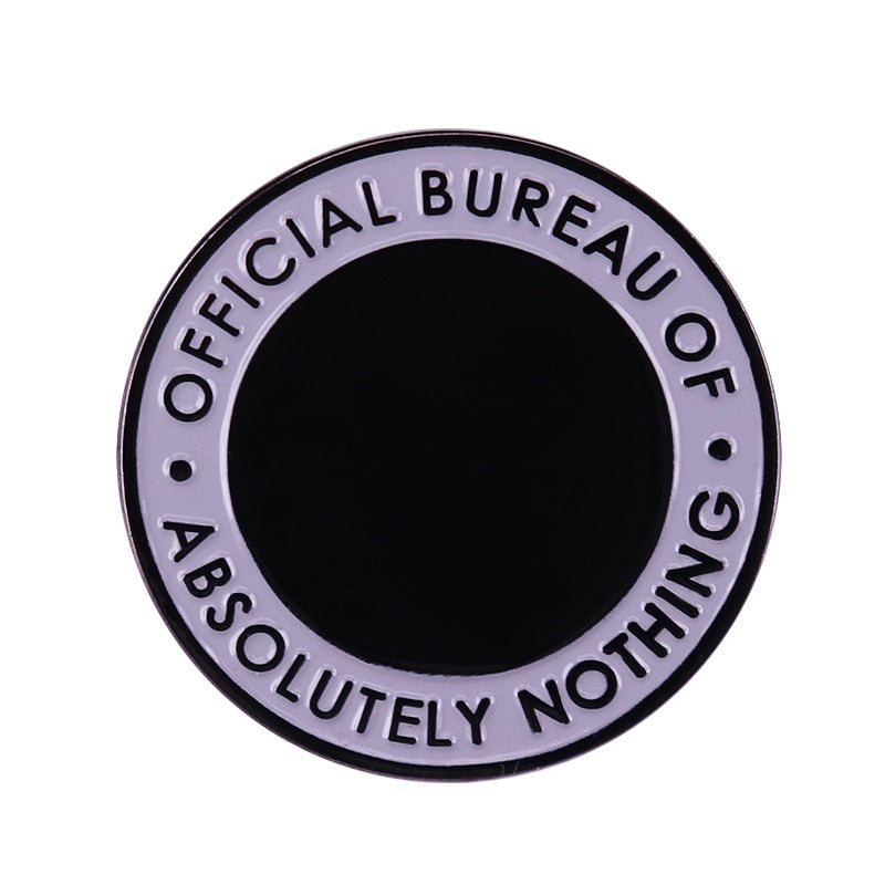 The official bureau has absolutely nothing-brooch Black and White simple letter