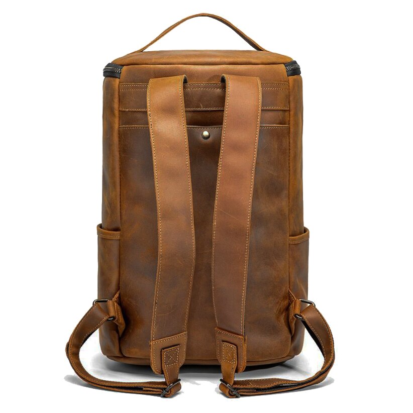 Men Backpack Men Thick Genuine Leather Backpacks Luxury Designer Casual