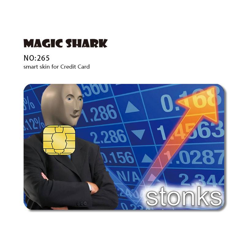 Magic Shark Funny Matte Hentai Money Blockbuster Stonks Credit Card Debit Card Skin Case Tape Sticker Film Big Small Chip