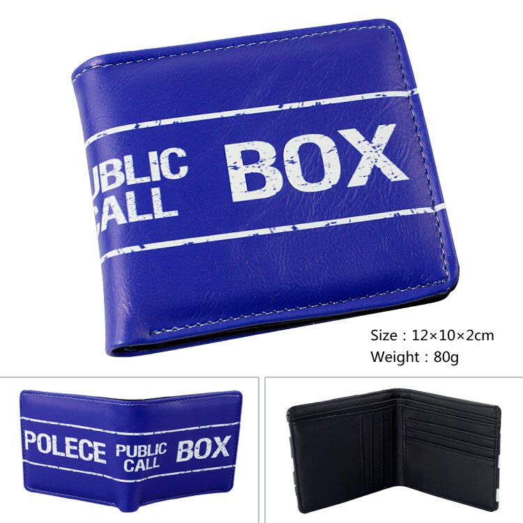 New Arrival Doctor Who Wallet  Blue Police Box PU Leather Bi-Fold Wallet With Coin Pocket