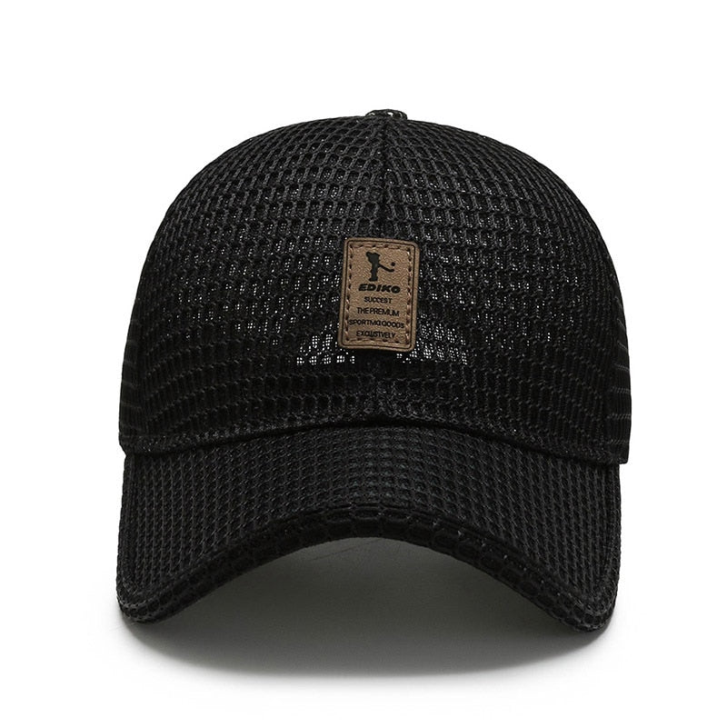 2021 Summer Women Men Mesh Baseball Cap Solid Snapback Label Stick Sunhat Outdoor Breathable Hip Hop Baseball Hats Casquette