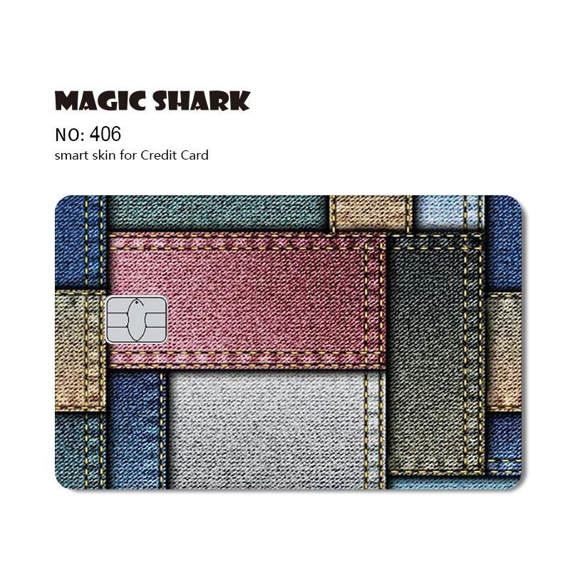 Magic Shark Anime Tape Cartoon Cute Cat Game Funny Chocolate Matte PVC Sticker Film Skin Case for Small Large Chip Credit Card