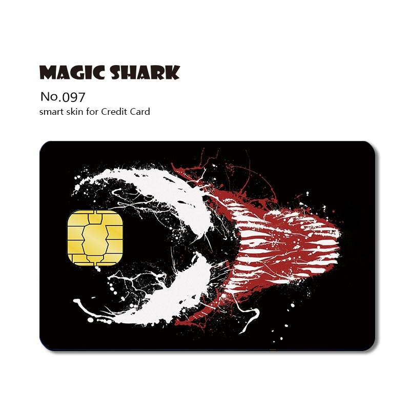 Magic Shark Matte Cartoon Cute Sticker Film Tape for Credit Card Debit Card Small Large Chip