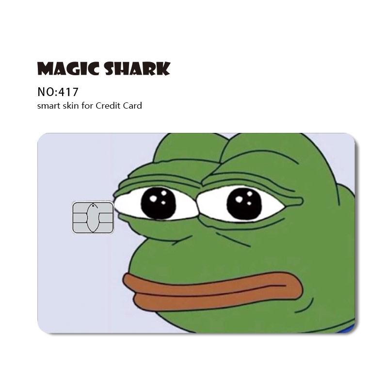 Magic Shark Anime Tape Cartoon Cute Cat Game Funny Chocolate Matte PVC Sticker Film Skin Case for Small Large Chip Credit Card