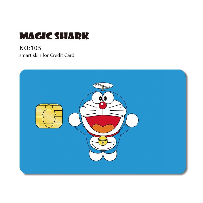 Magic Shark Matte Cartoon Cute Sticker Film Tape for Credit Card Debit Card Small Large Chip
