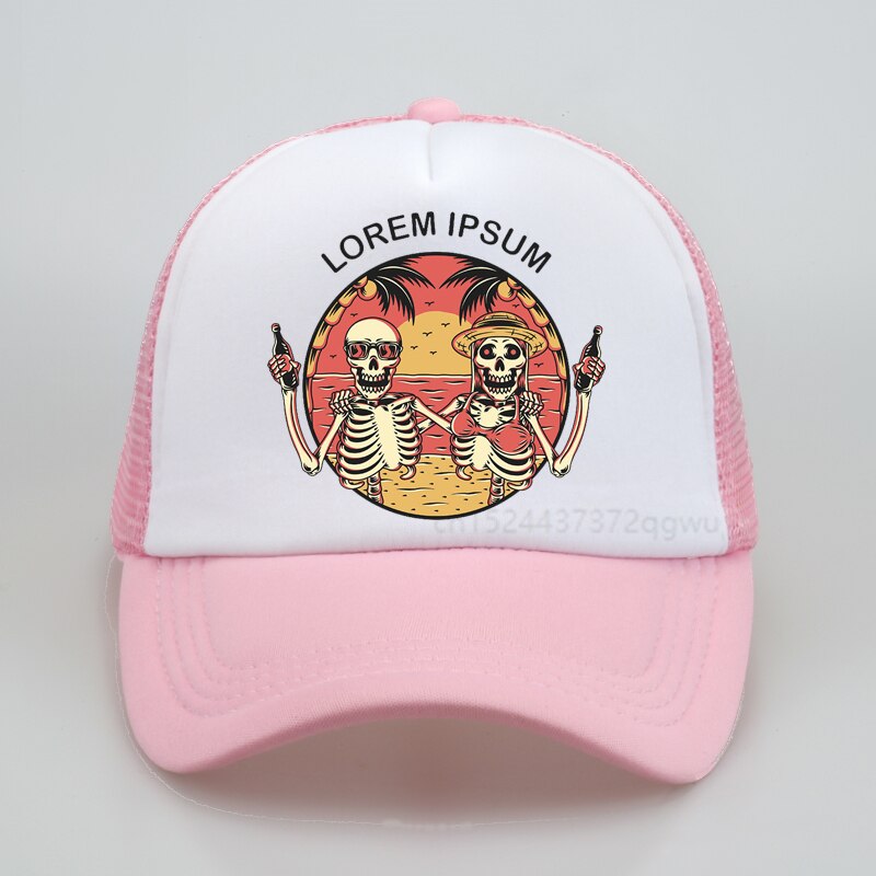 Lorem Ipsum Baseball cap punk skull Couples beach sunhat  Fashion Summer Vacation Beach sunhat men mesh Breathable snapback hat
