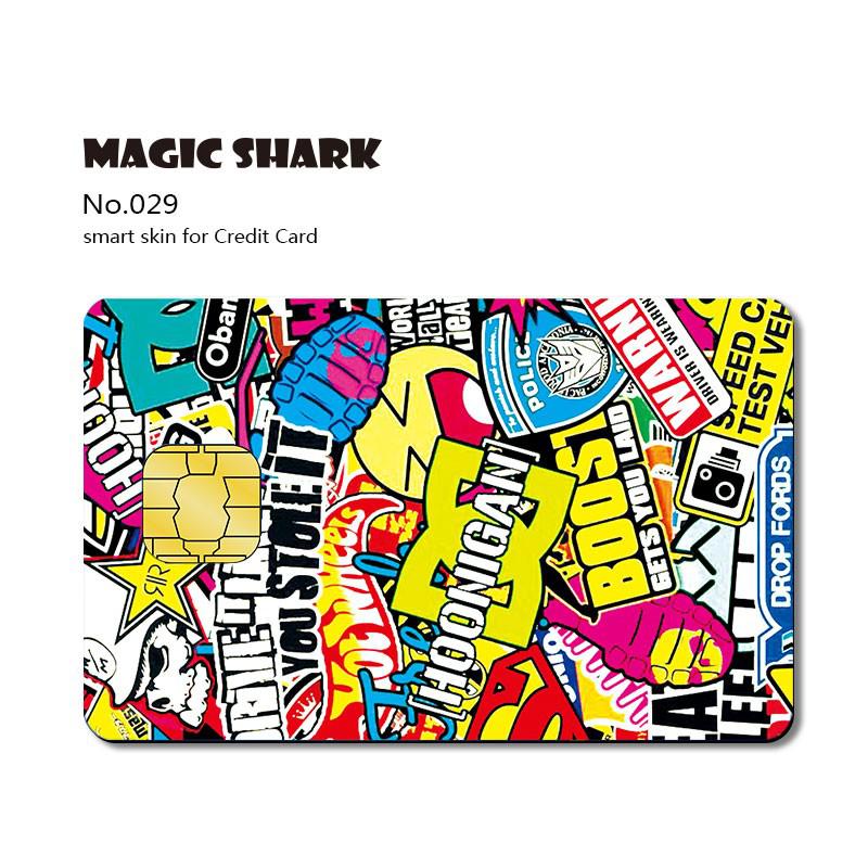 Magic Shark Matte 3M PVC Animie Skull Sticker Case Cover Skin Film for Credit Card Debt Card Small Big Chip