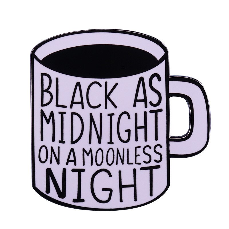 Midnight Coffee Cup Brooch Twin Peaks Inspiration Badge Dale Cooper Fan Lovers Accessories