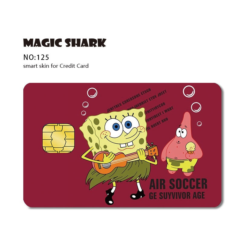 Magic Shark Matte Cartoon Cute Sticker Film Tape for Credit Card Debit Card Small Large Chip