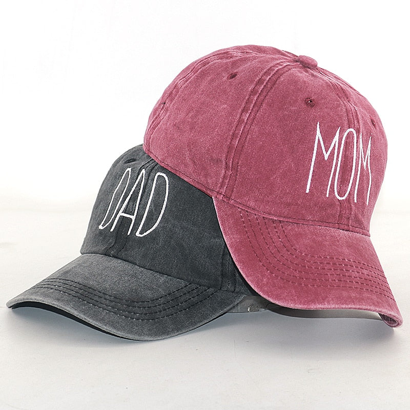 new embroidery DAD MOM fashion cap hat 100% cotton washed soft sport baseball caps couple snapback men women dad hats unisex
