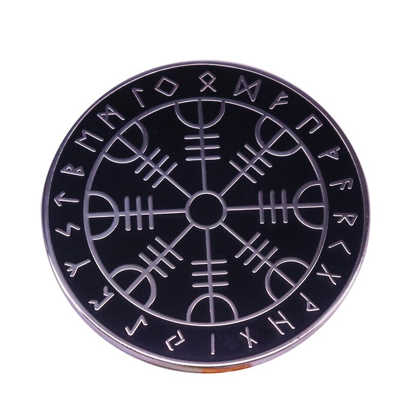 Nordic Rune Amulet Brooch Viking Badge Mysterious Gothic Decoration Accessories