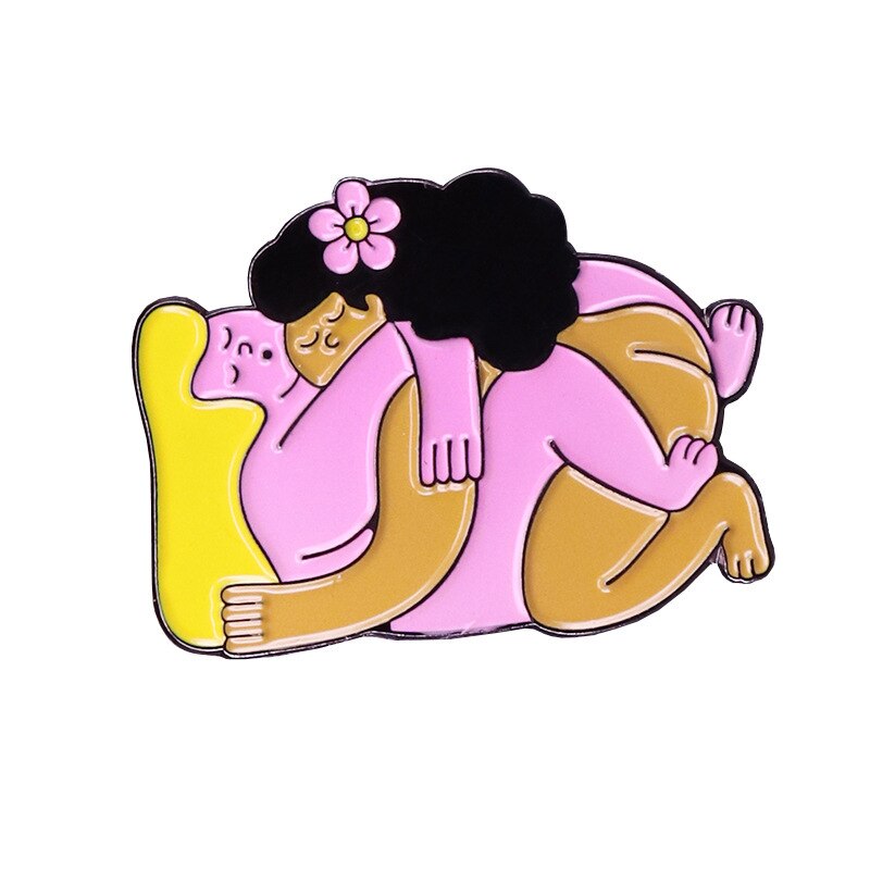 Minority brooch lesbian hug badge