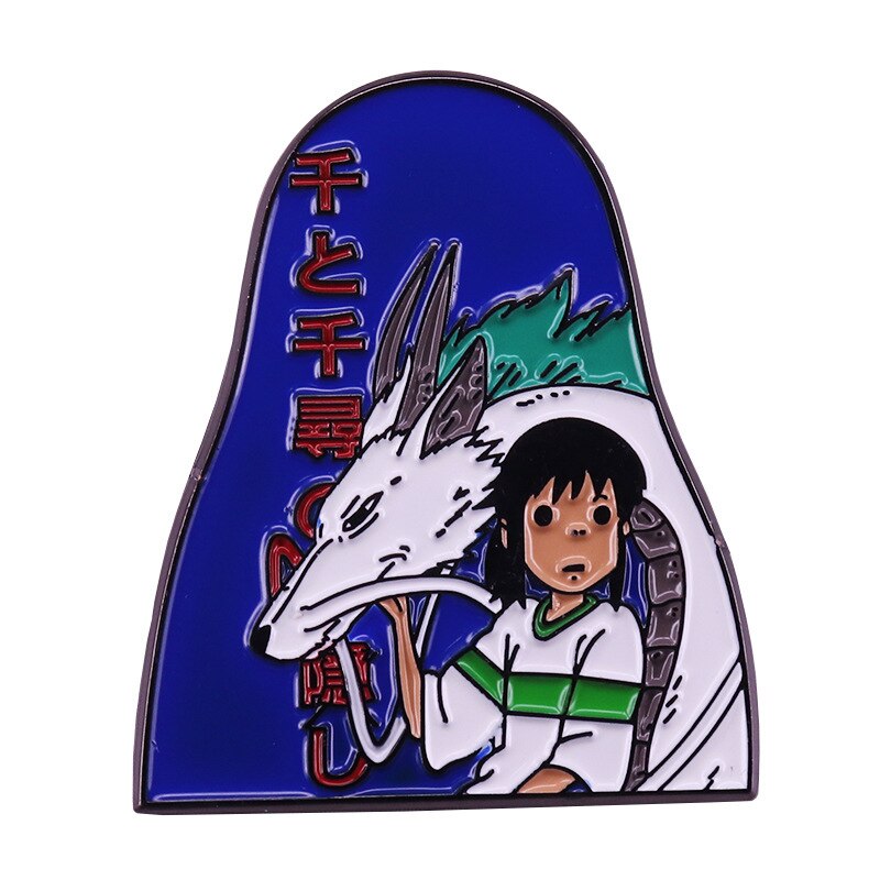 Cute Chihiro and White Dragon brooch Funny anime badge Japanese anime lovers decorative accessories