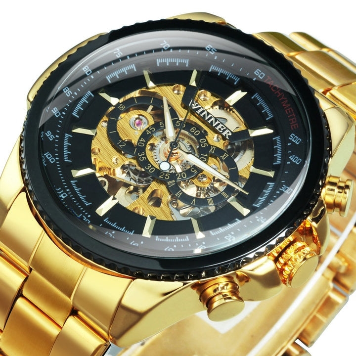 Military Watch For Men Skeleton Automatic Mechanical Wrist Watches Top Brand Luxury 2021 Silver Gold Big Leather Reloj Hombre