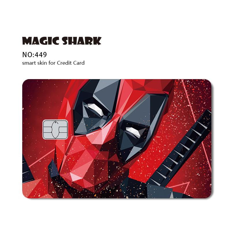 Magic Shark Anime Tape Cartoon Cute Cat Game Funny Chocolate Matte PVC Sticker Film Skin Case for Small Large Chip Credit Card