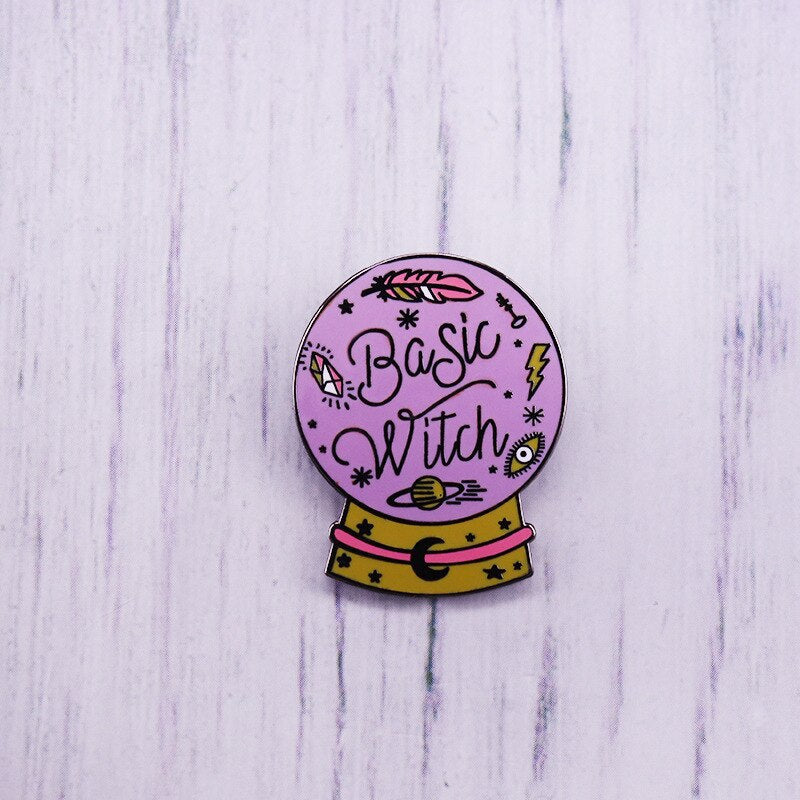 Magic crystal ball brooch