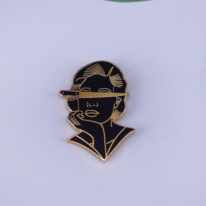 Mysterious and sharp dangerous woman brooch fashion art accessory