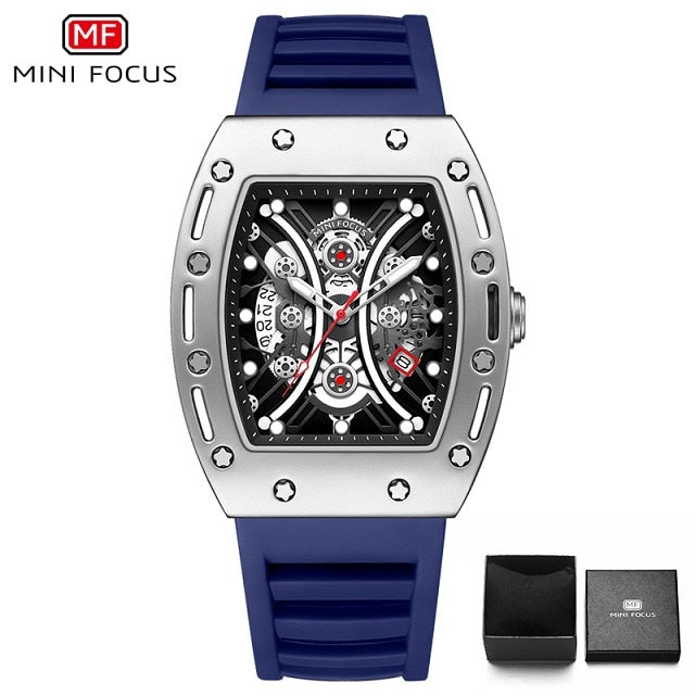 MINI FOCUS Creative Analog Quartz Watch Men Fashion Japan Movement relogio masculino Silicone Sport Watch часы мужские